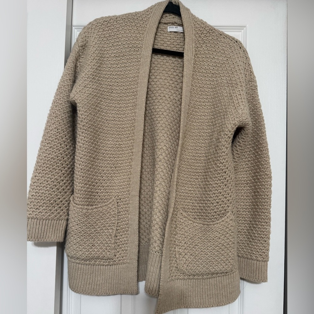Sissy-Boy Cozy Beige Knit Cardigan